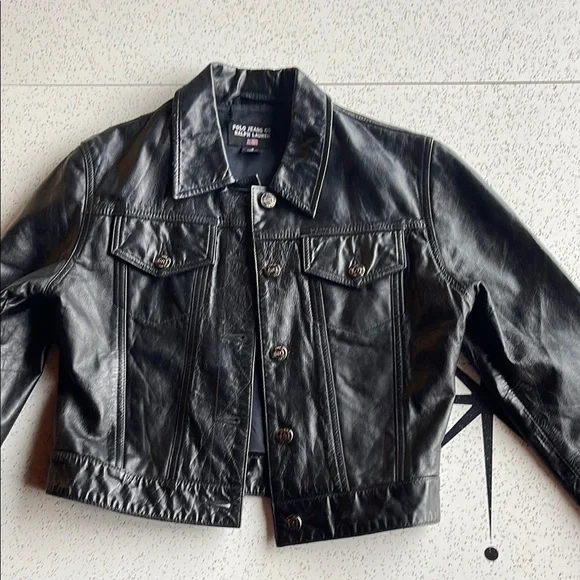 Polo Ralph Lauren Black Leather Jacket - Picture 8 of 9